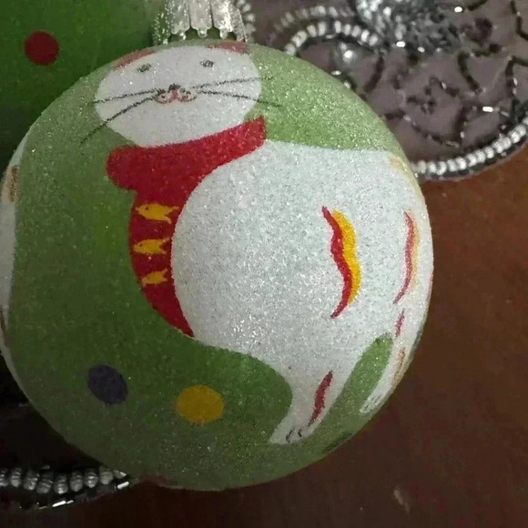 6  beautiful vintage rare Christmas cat ornaments - Picture 5 of 5